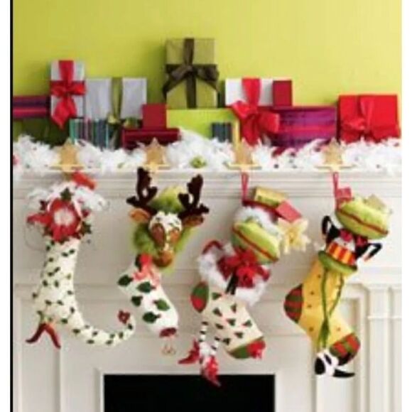 Dept 56 Patience Brewster Krinkles Reindeer Beaded Feathered Stocking New NWT - Picture 2 of 4